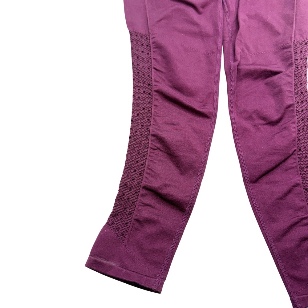 Fabletics Sync Seamless High Waisted 7/8 Leggings Women's S Burgundy Mesh - Picture 4 of 9